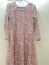 Fabrizio | Elegant Pink Embroidered Dress | Women Branded Formals | Small | Worn Once