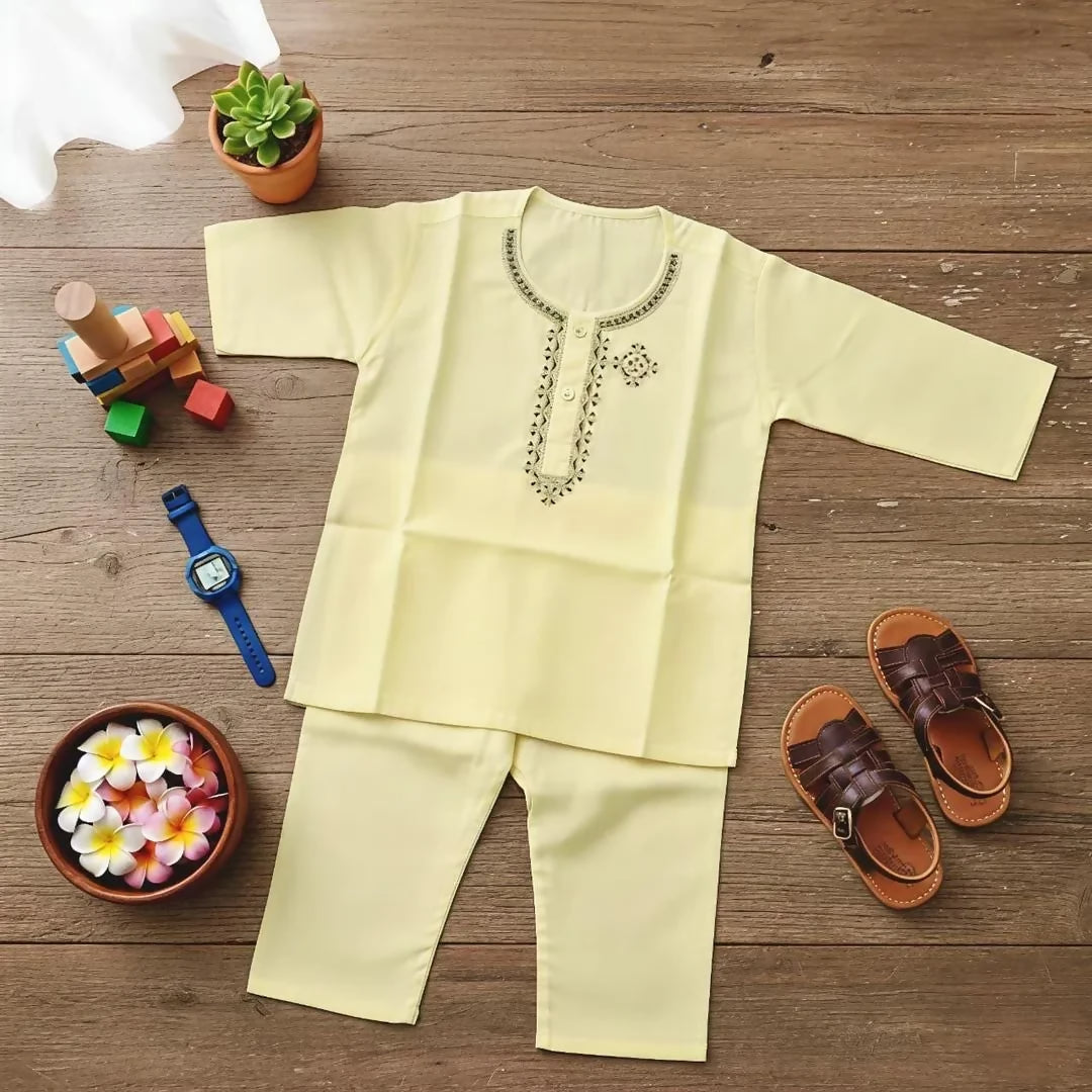 Yellow | Kids | Boys Shalwar Kameez | 1 to 5 Yrs | Brand New