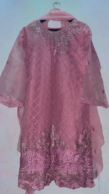 3Pcs Embroided Suit | Women Locally Made Formals | Large | Pink | Preloved