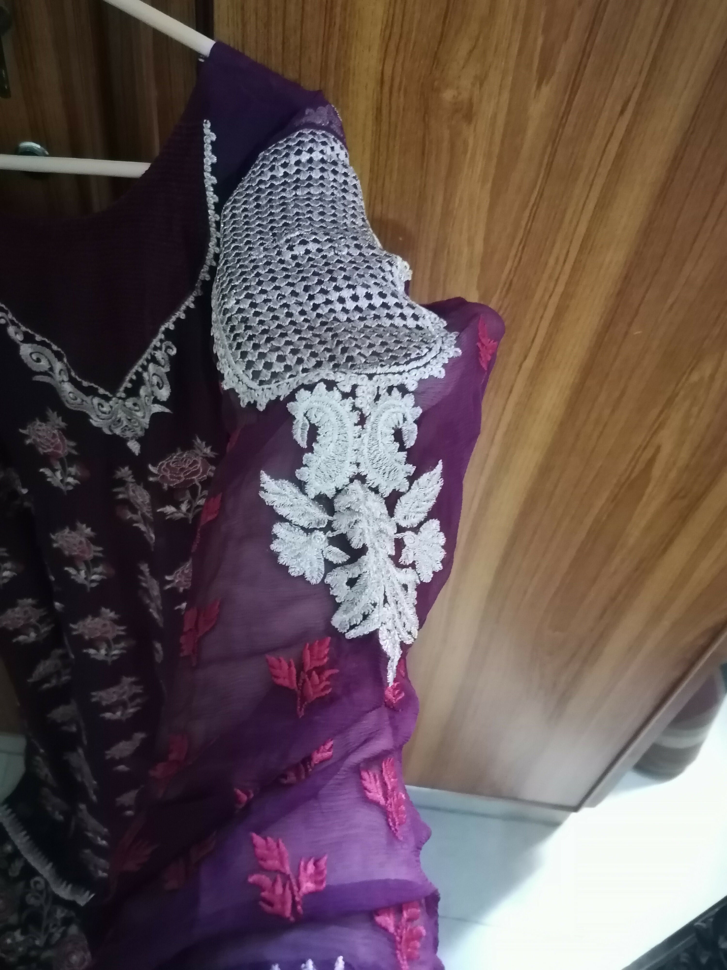 Chiffon 3 PC Suit | Women Locally Made Formals | X Large | Preloved