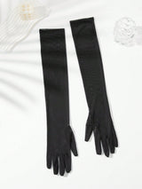 Buy SHEIN 1pair Transparent Black Fishnet Knit Net Gauze High Elasticity Fingerless Gloves For Ladies Party Dressing in Pakistan