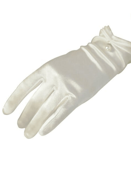 Buy SHEIN 1pair Women's French Vintage Style White Pearl Gloves, Thin Section Sunscreen Party Satin Gloves For Women in Pakistan