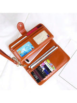 Buy SHEIN 1pc Brown Women's Long Wallet With Zipper & Buckle Closure, Large Capacity Card Holder & Coin Purse & Clutch Bag in Pakistan
