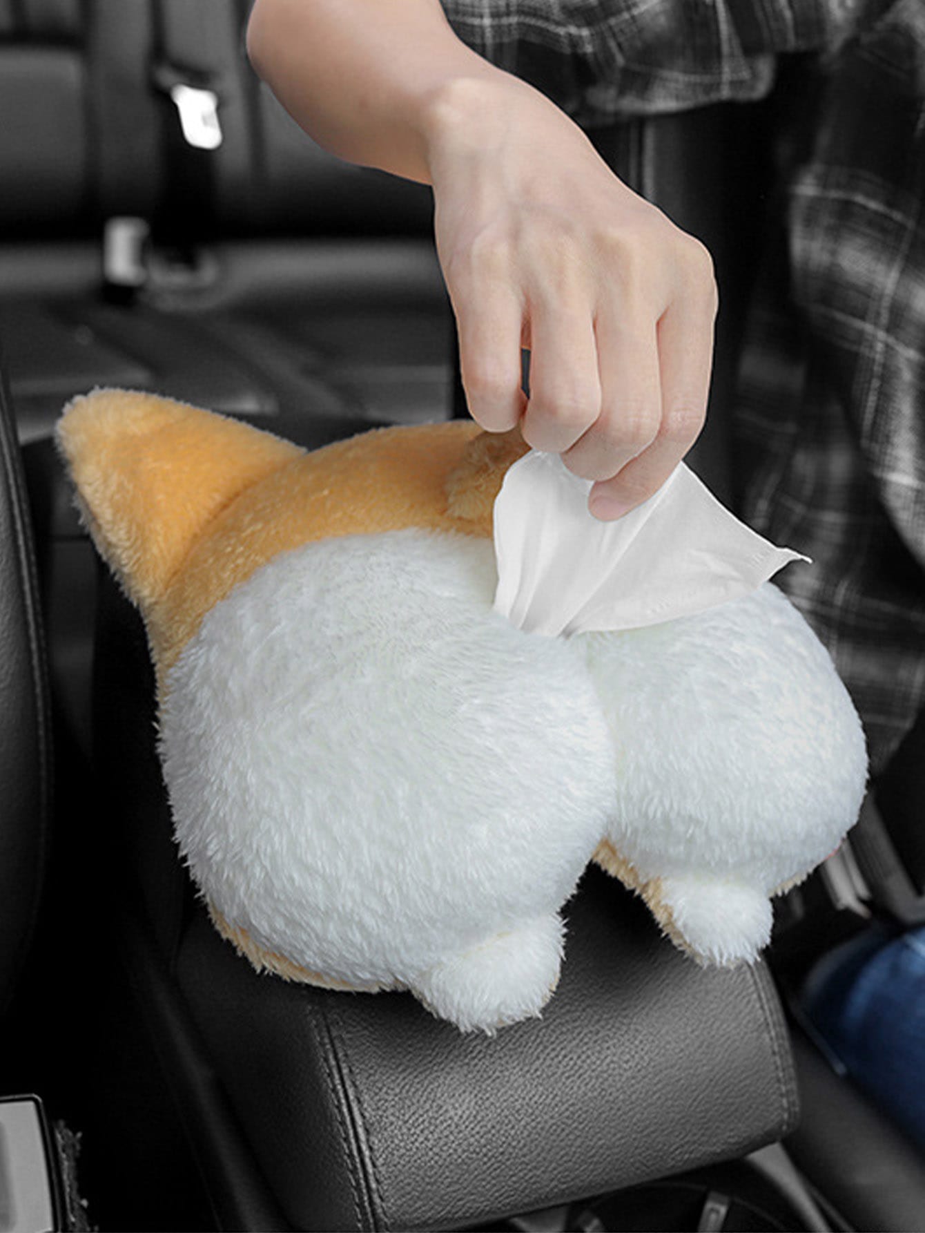 Buy SHEIN Cartoon Design Fuzzy Car Tissue Storage Box in Pakistan