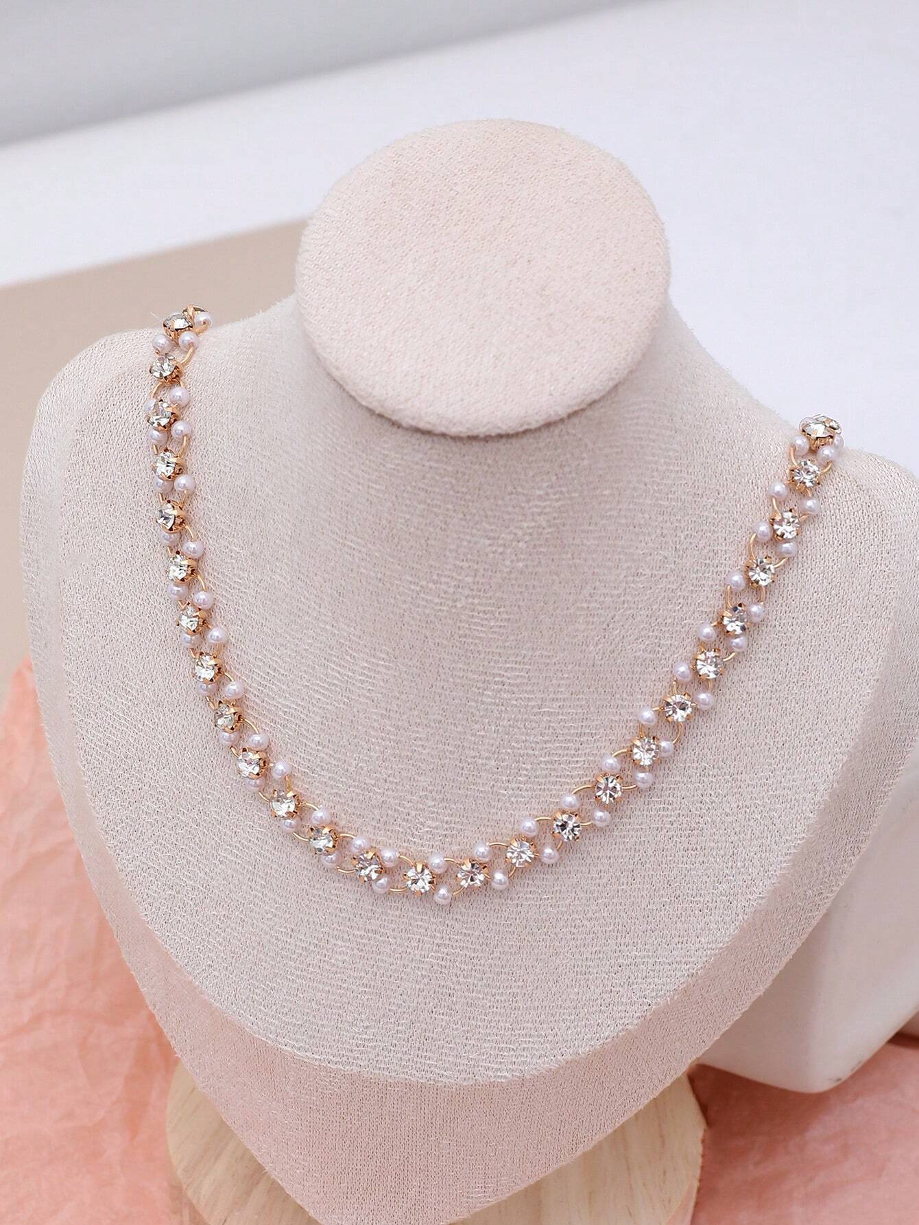 Buy SHEIN 1pc Imitation Faux Pearl Women Choker Necklace in Pakistan