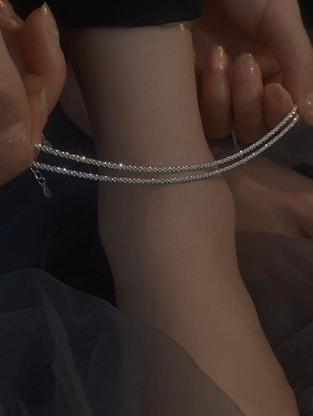 Buy SHEIN 1pc Luxury Rhinestone Decor Anklet For Women For Daily Decoration in Pakistan