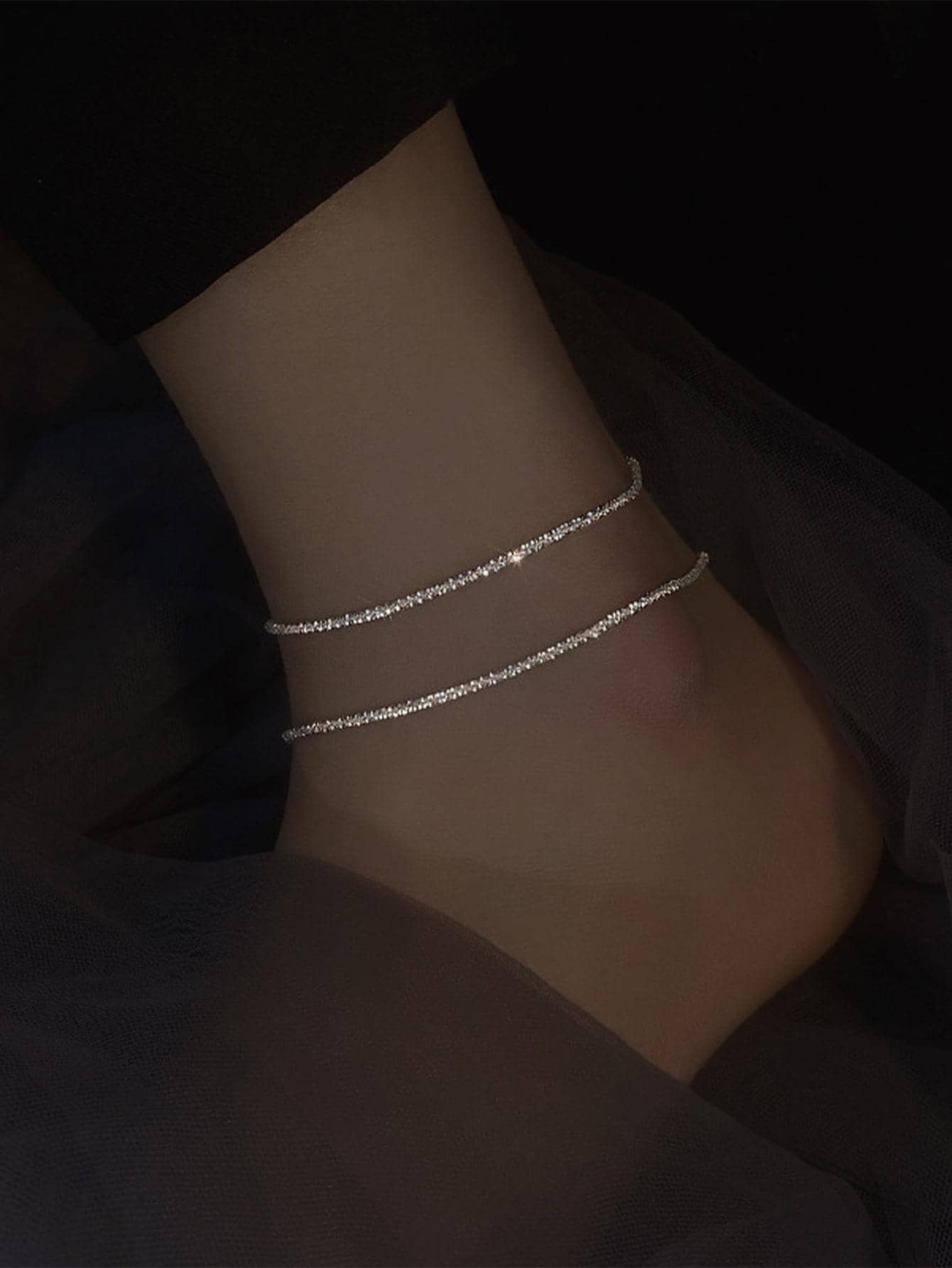 Buy SHEIN 1pc Luxury Rhinestone Decor Anklet For Women For Daily Decoration in Pakistan