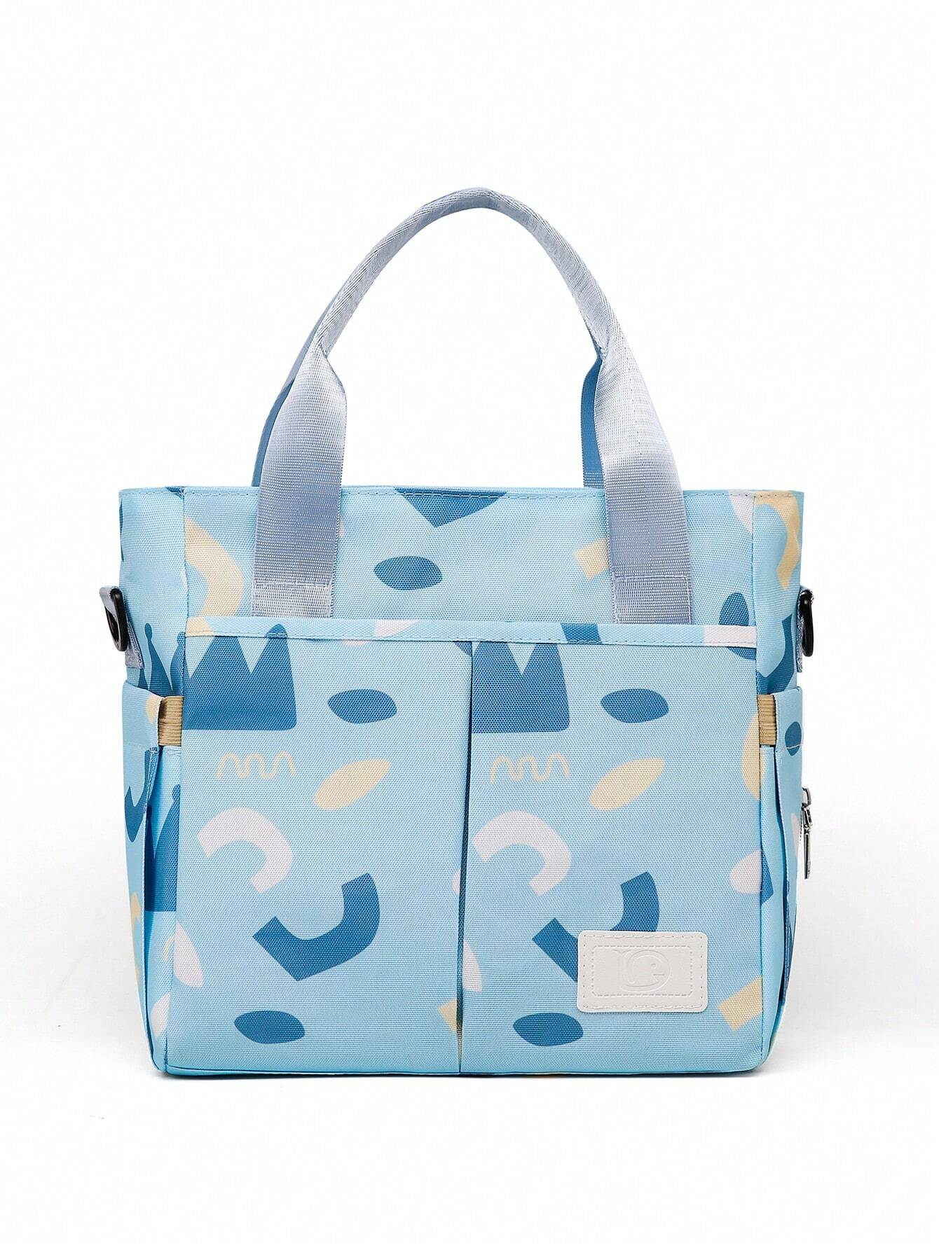 Buy SHEIN 1pc Multifunctional Mother & Baby Diaper Bag Fashionable Printed Waterproof Cloth Bag Women Handbag Baby Bottle Storage Bag in Pakistan