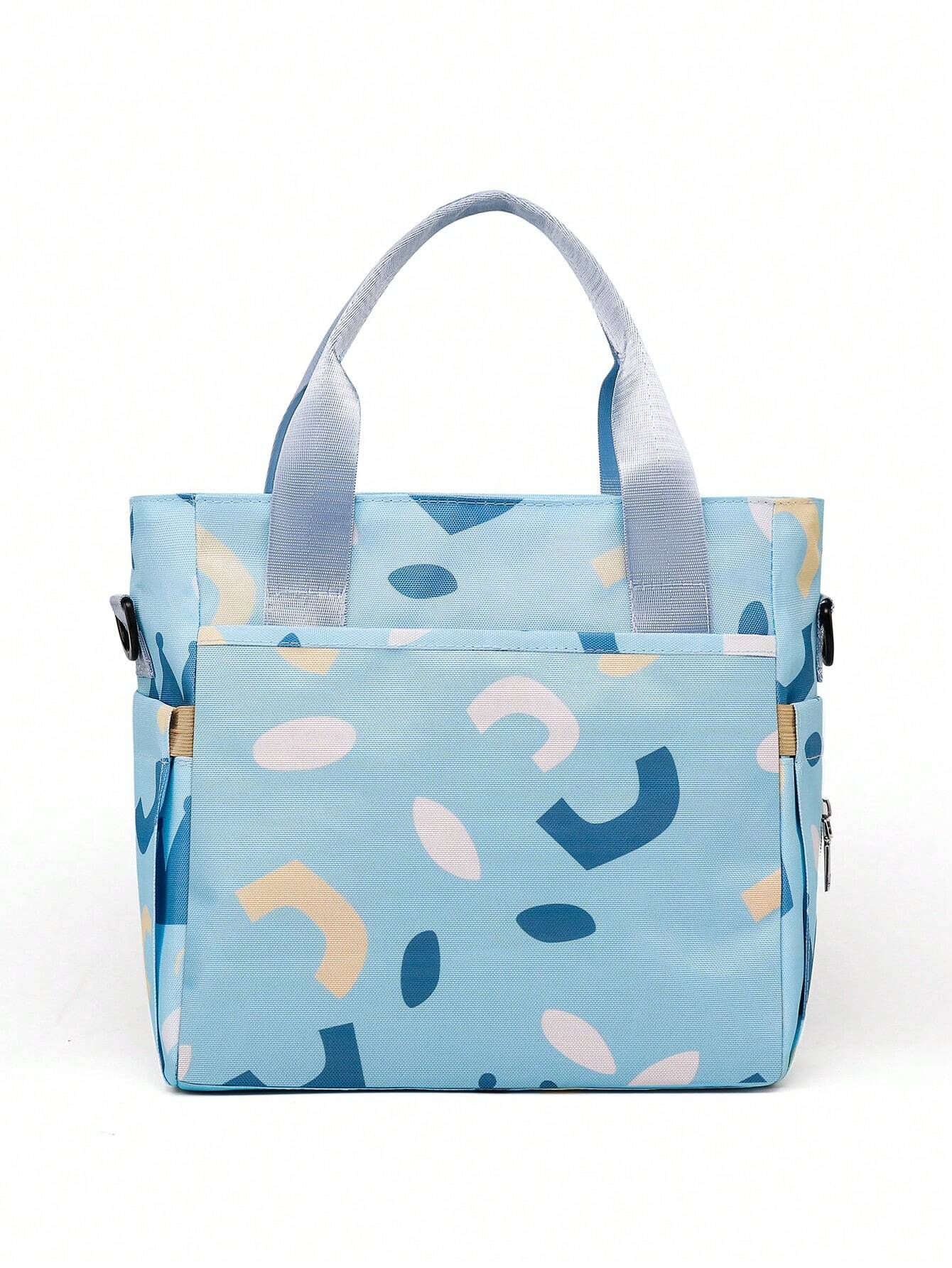Buy SHEIN 1pc Multifunctional Mother & Baby Diaper Bag Fashionable Printed Waterproof Cloth Bag Women Handbag Baby Bottle Storage Bag in Pakistan