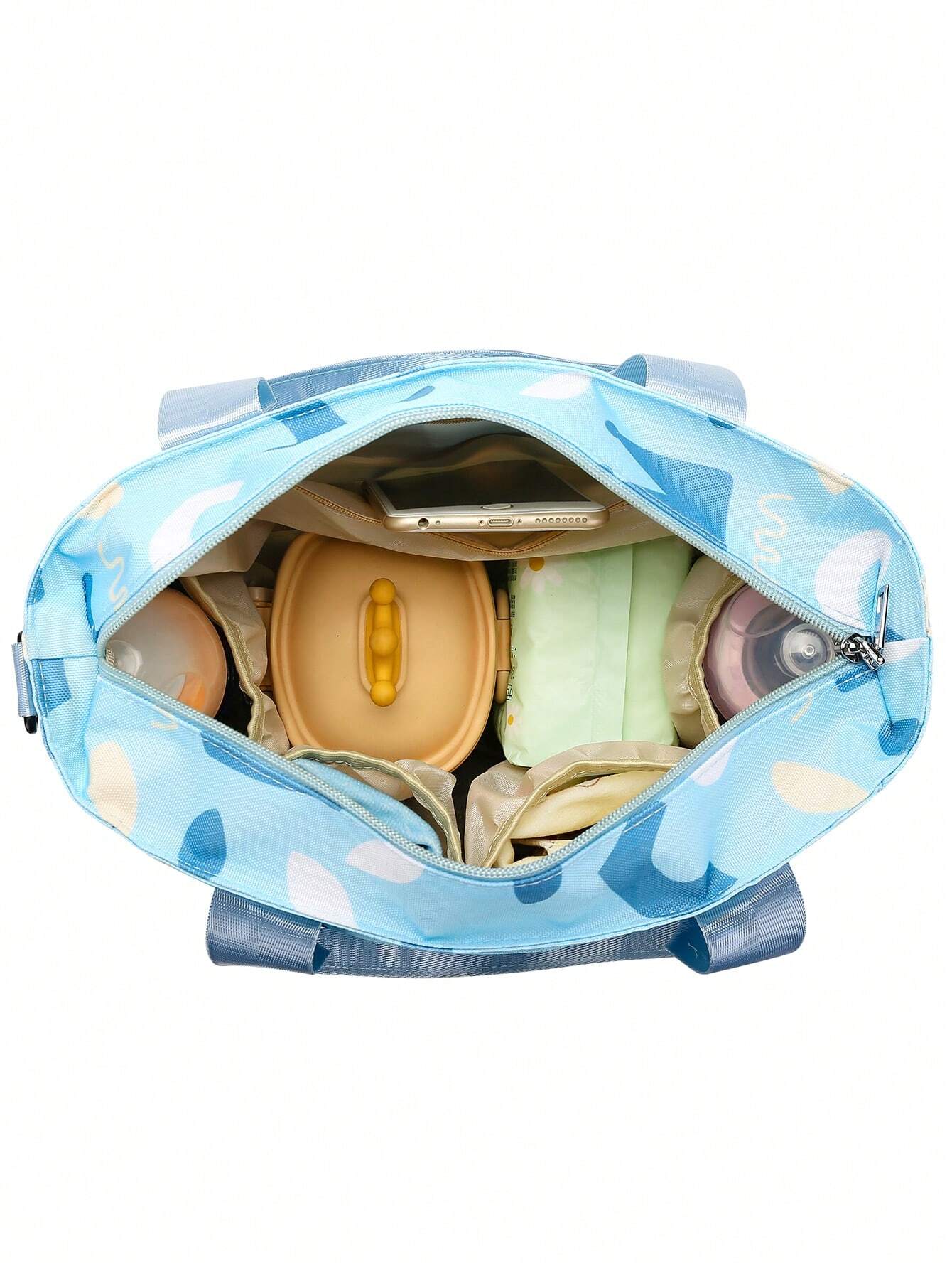 Buy SHEIN 1pc Multifunctional Mother & Baby Diaper Bag Fashionable Printed Waterproof Cloth Bag Women Handbag Baby Bottle Storage Bag in Pakistan