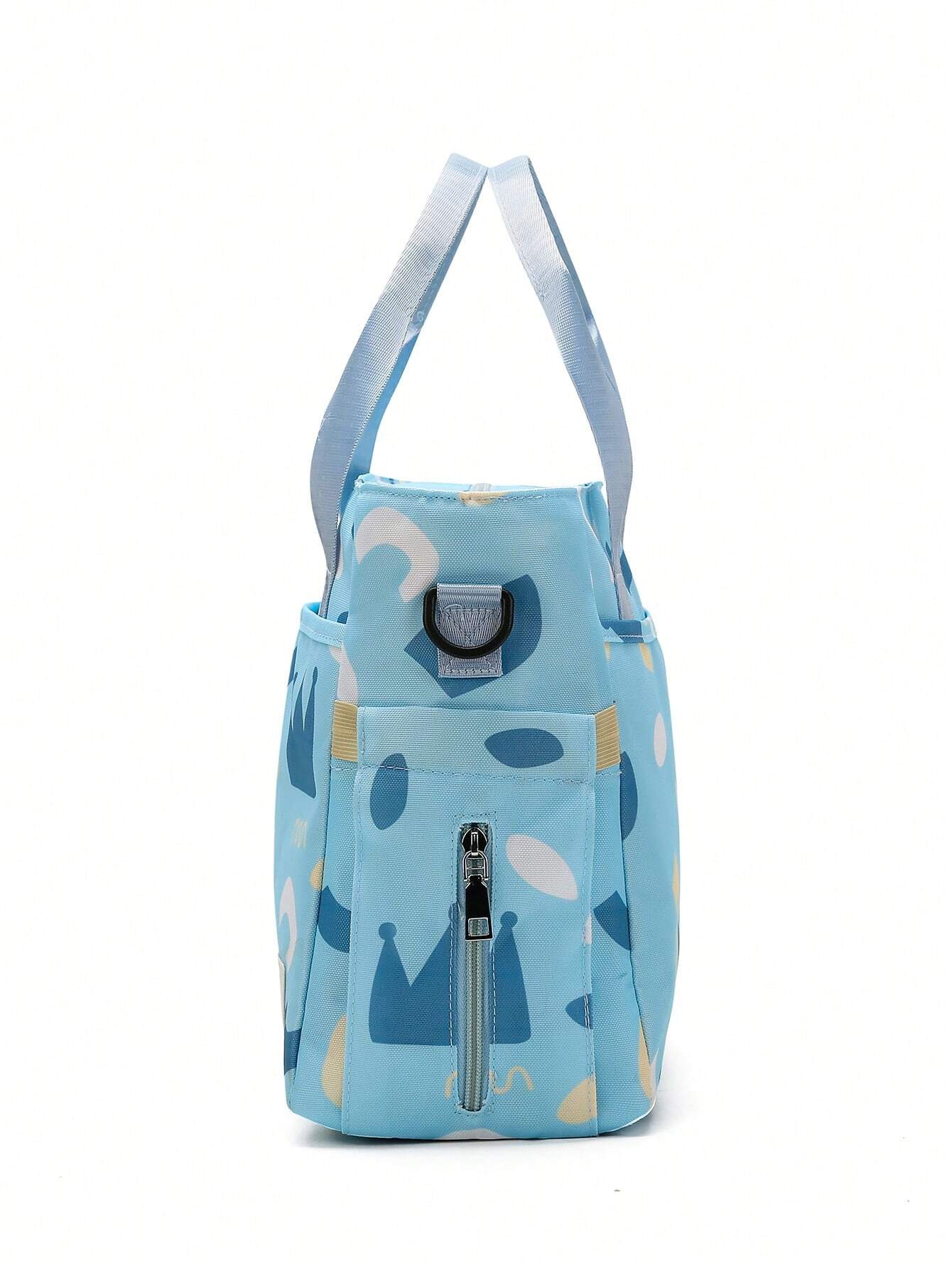Buy SHEIN 1pc Multifunctional Mother & Baby Diaper Bag Fashionable Printed Waterproof Cloth Bag Women Handbag Baby Bottle Storage Bag in Pakistan