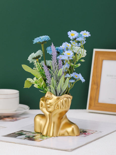Buy SHEIN Nordic Style Golden Face Shape Flower Vase in Pakistan