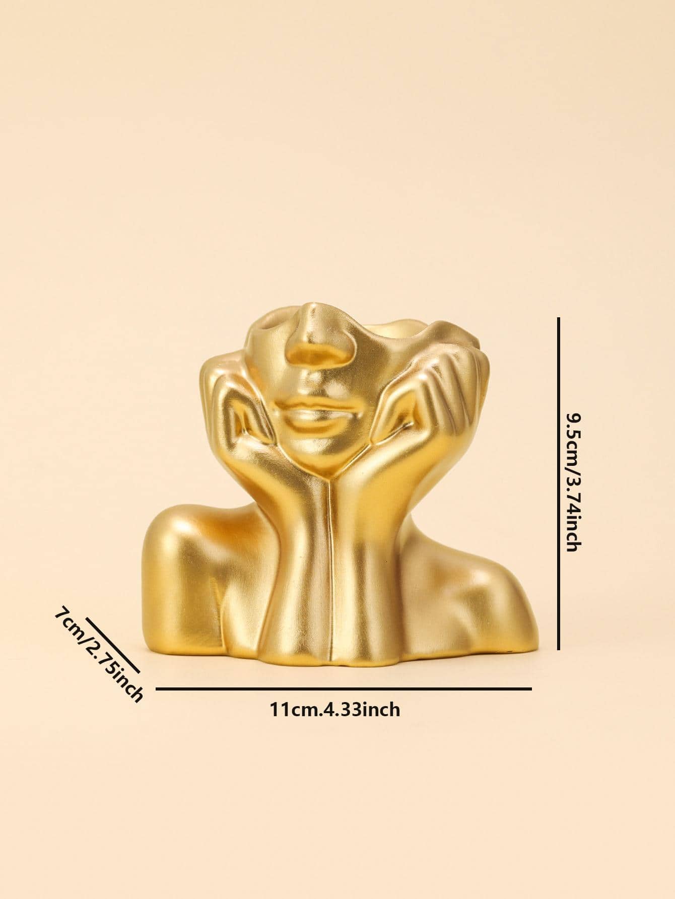 Buy SHEIN Nordic Style Golden Face Shape Flower Vase in Pakistan