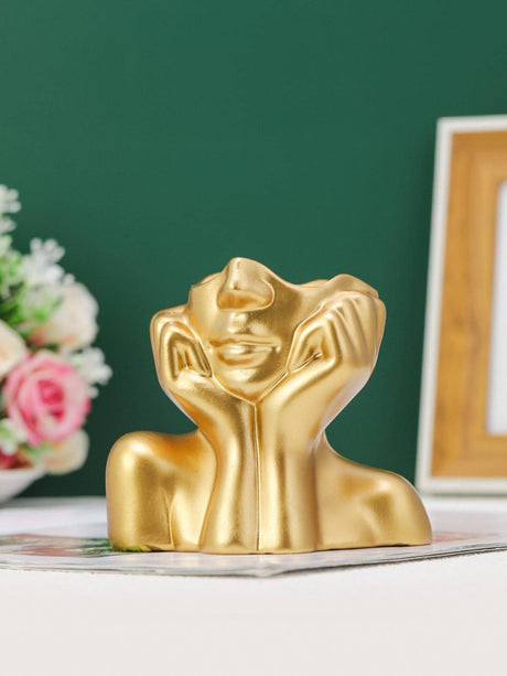 Buy SHEIN Nordic Style Golden Face Shape Flower Vase in Pakistan