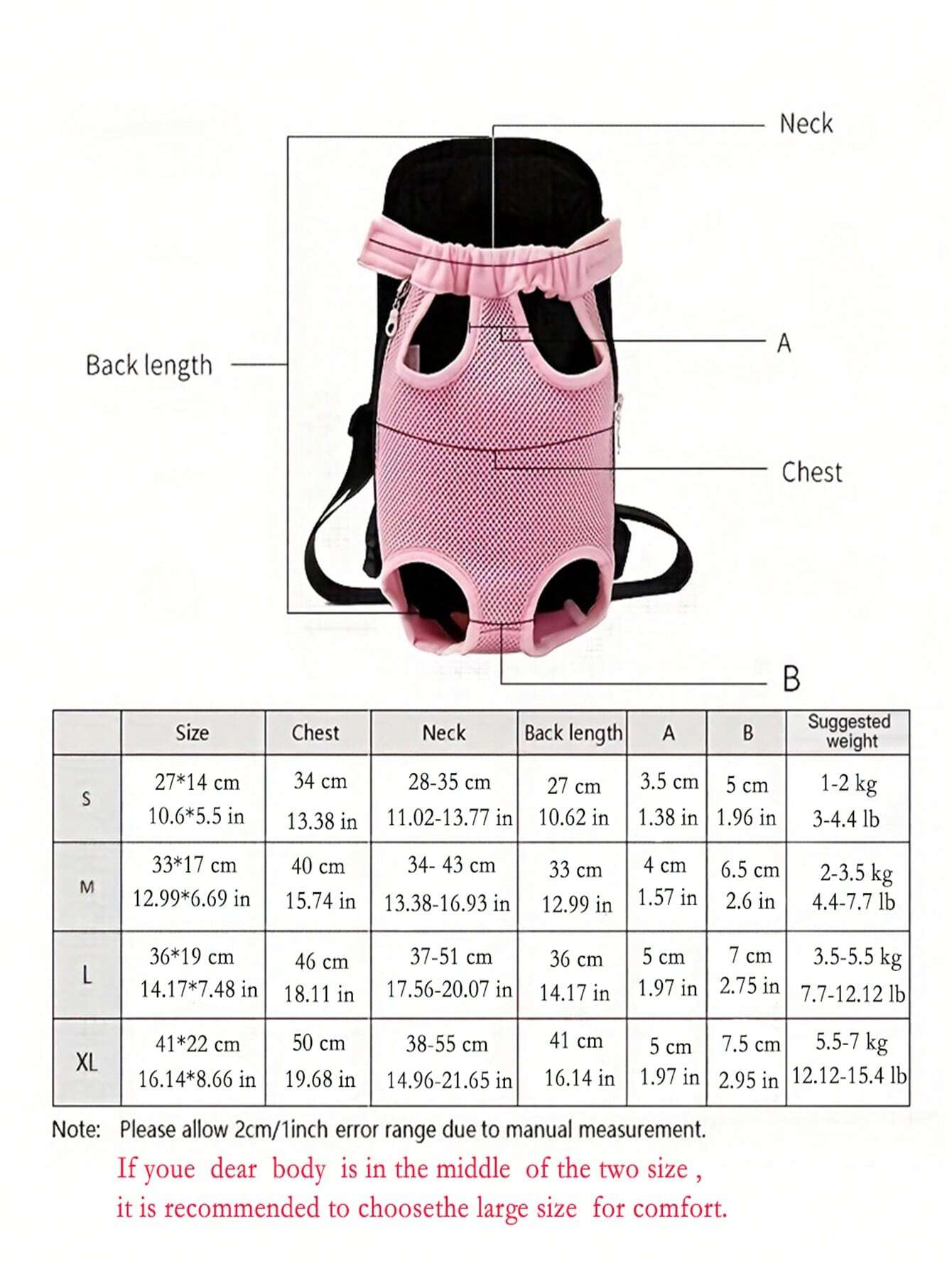 Buy SHEIN 1pc Pet Front Carrier Backpack, Adjustable Front Carrier Backpack, Legs Out Travel Bag For Small Medium Dogs And Cats in Pakistan