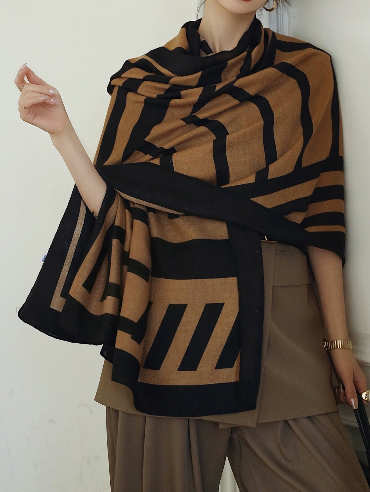 Buy SHEIN 1pc Striped Pattern Scarf in Pakistan