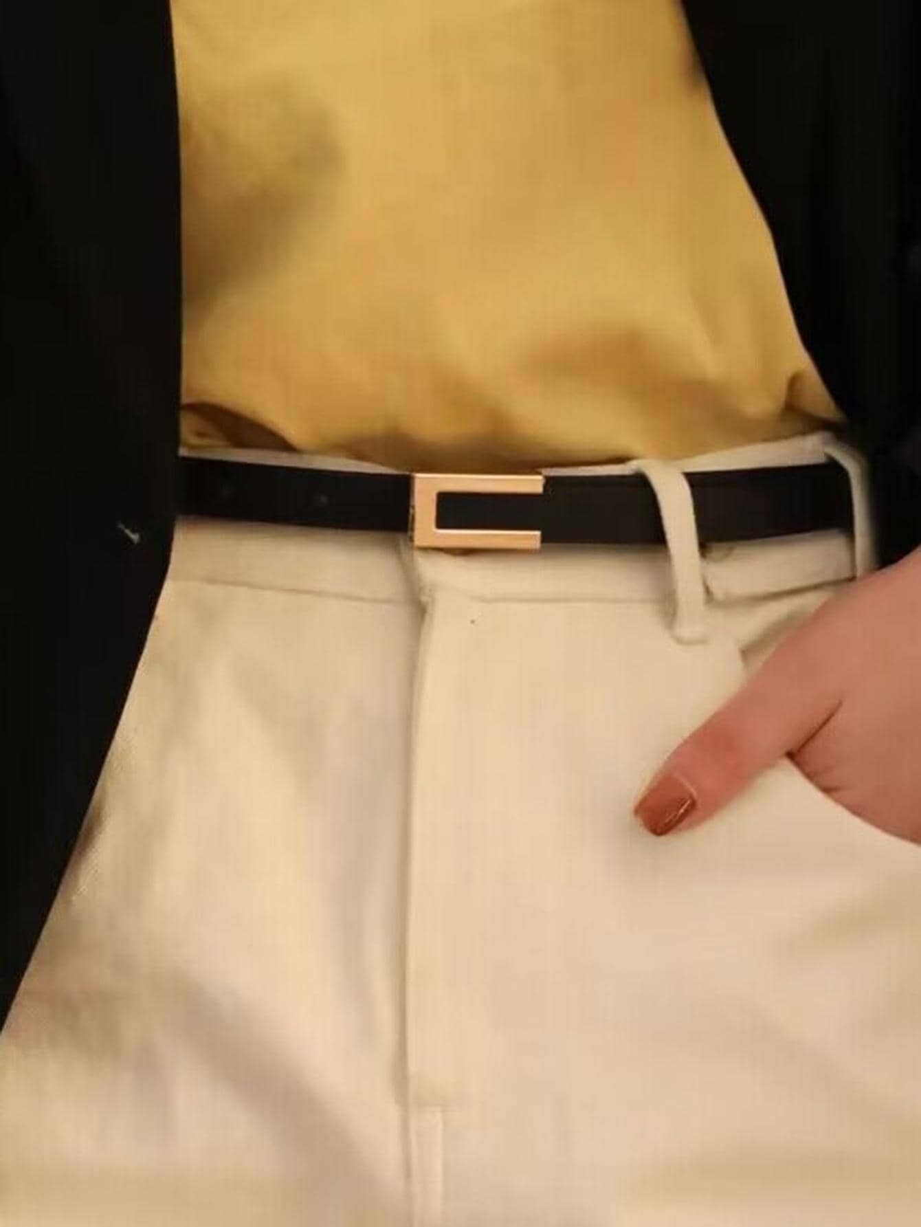 Buy SHEIN 1pc Women Geometric Buckle Decor Fashionable Belt For Dress Decoration in Pakistan