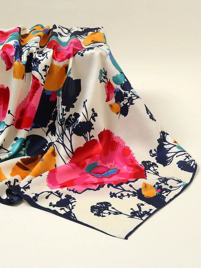 Buy SHEIN 1pc Women's Fashion Printed Square Scarf, Sun Protection, Headband, Daily Neck Scarf, Bandana in Pakistan
