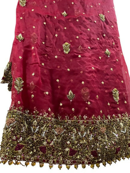 Royal Bridal Ensemble | Red Bridal Sharara | Women Bridals | Medium to Large | Worn Once