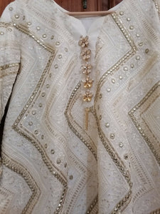 White Chiffon Suit | Women Locally Made Formals | X Large | Preloved