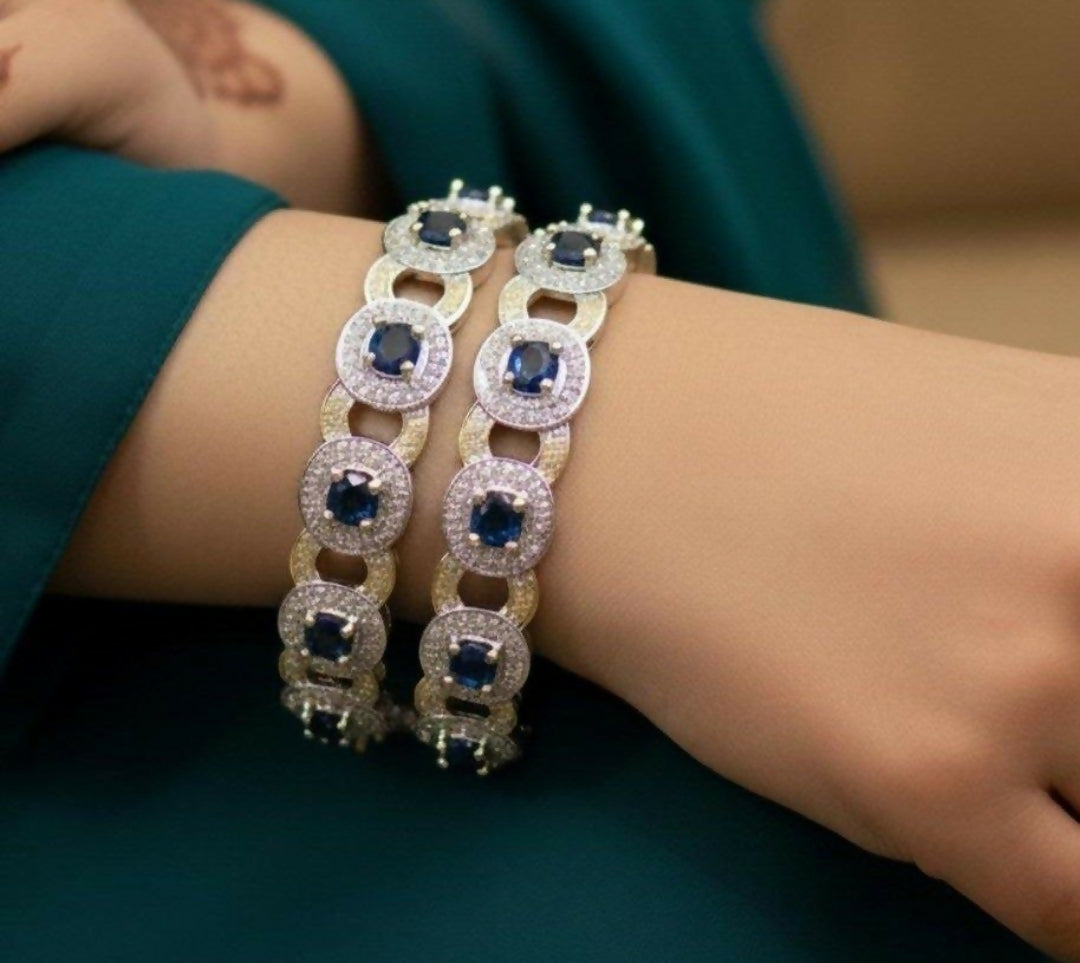 Round Stone Linked Bangle Set-00009 | Women Jewelry | Bangles/Bracelets | Brand New