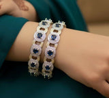 Round Stone Linked Bangle Set-00009 | Women Jewelry | Bangles/Bracelets | Brand New