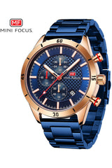Buy Mini Focus Blue Stainless Steel Blue 44 mm Dial Quartz Gents Chronograph Watch- MF0283G-02 in Pakistan