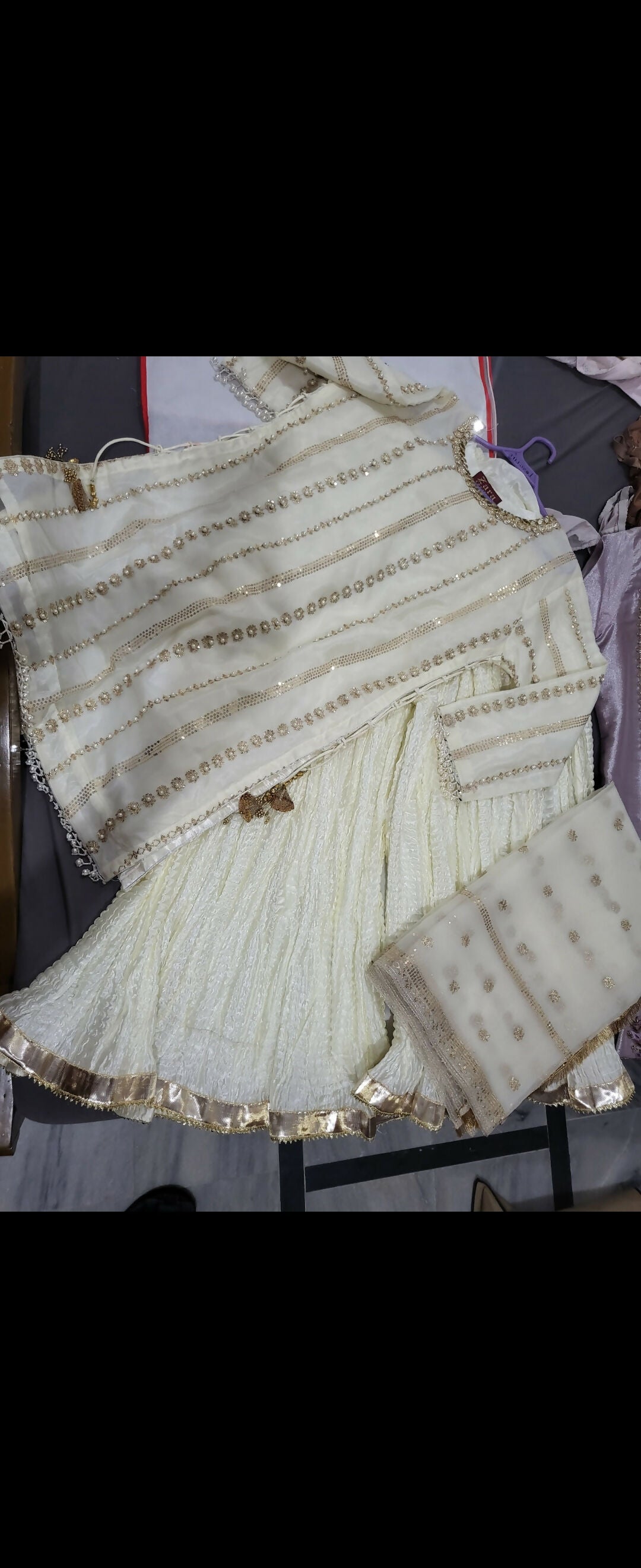 Crushed Sharara Set | Women Locally Made Formals | Medium | New