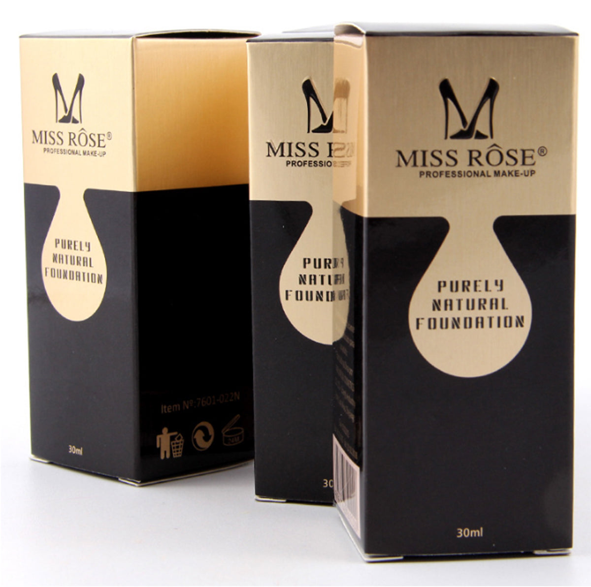 Buy Miss Rose Pack Of 2 Waterproof Moisturizing Oil Free Full Coverage Deep Whitener Liquid Foundation 30ml & Concealer in Pakistan