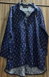 Blue Western Top | Women Tops & Shirts | Medium | New