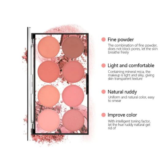 Buy Miss Rose 8 Colors Blush KIt For Women 28 - Gm in Pakistan