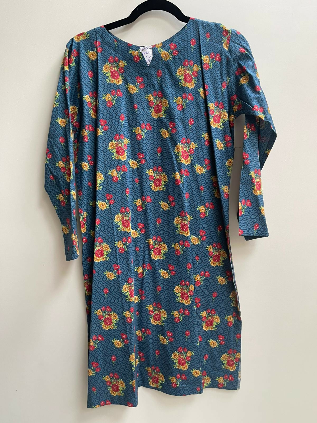 Blue Floral Kurta | Women Locally Made Kurta | Medium | New