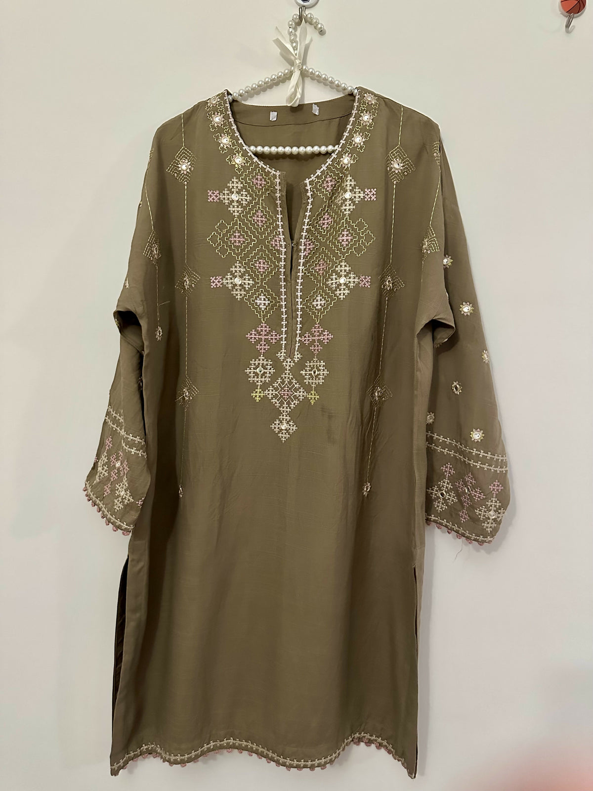 Khaadi | Women Branded Kurta | Brown | Large | Worn Once