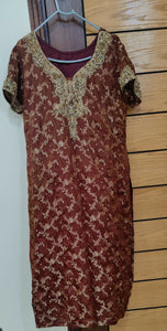 Mehroon fancy Kurta | Women Locally Made Formals | Medium | Worn Once