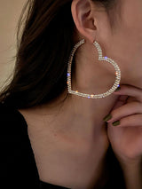 Buy SHEIN 2pcs Copper Material Luxury Heart Shaped Earrings For Valentine's Day in Pakistan