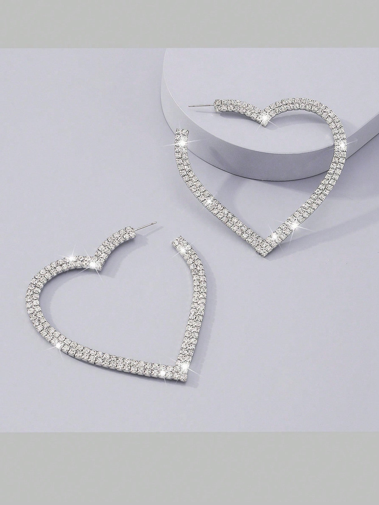 Buy SHEIN 2pcs Copper Material Luxury Heart Shaped Earrings For Valentine's Day in Pakistan
