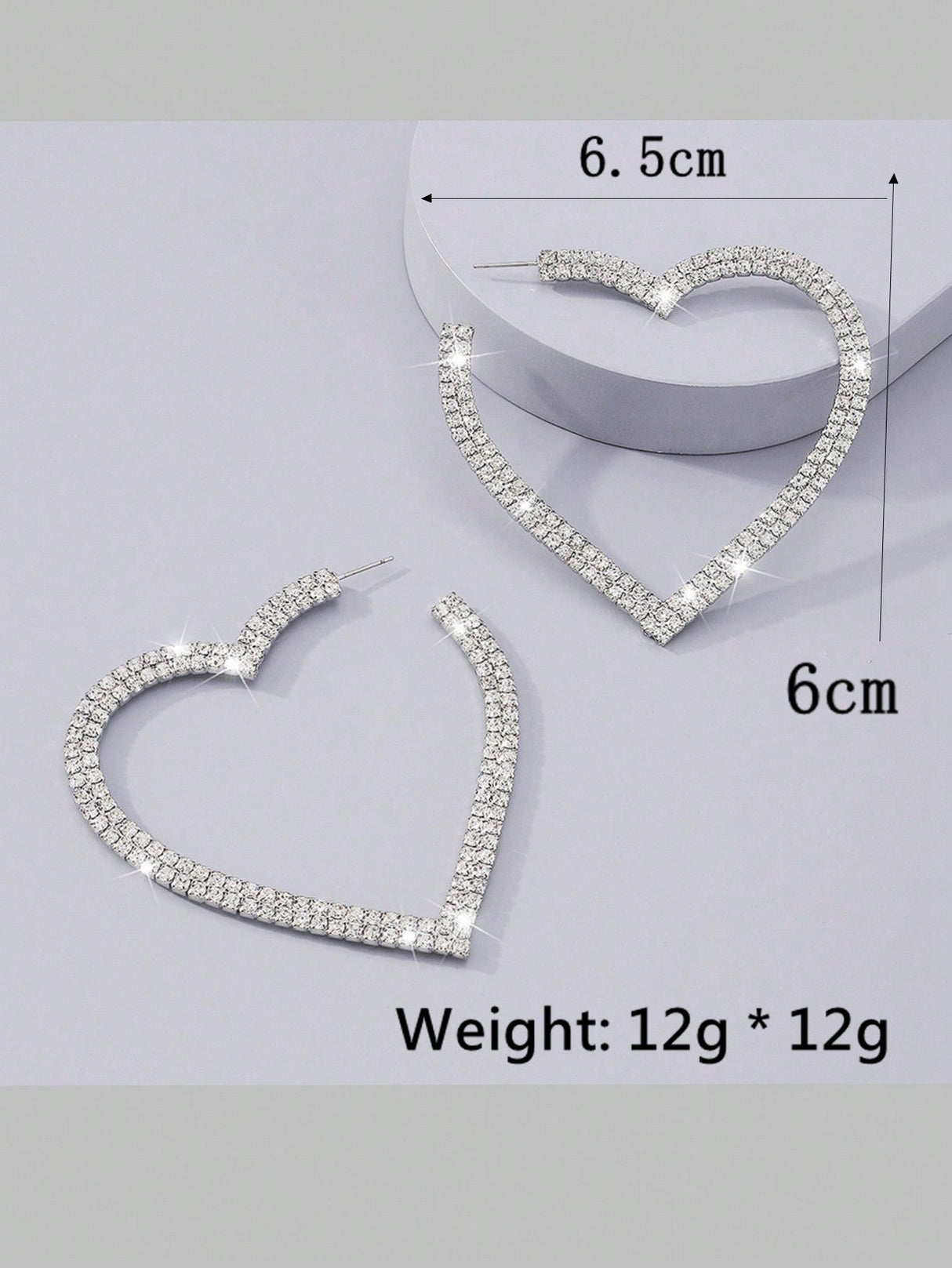 Buy SHEIN 2pcs Copper Material Luxury Heart Shaped Earrings For Valentine's Day in Pakistan