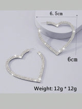 Buy SHEIN 2pcs Copper Material Luxury Heart Shaped Earrings For Valentine's Day in Pakistan