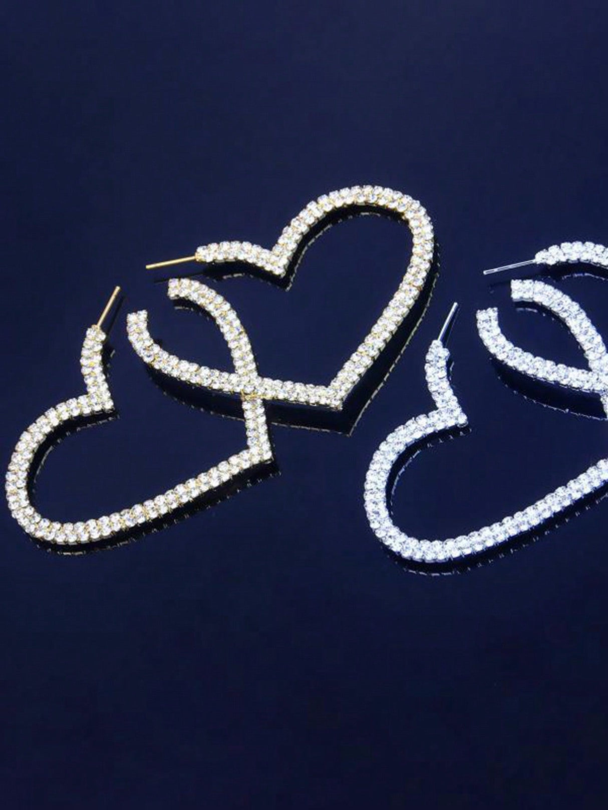 Buy SHEIN 2pcs Copper Material Luxury Heart Shaped Earrings For Valentine's Day in Pakistan