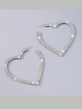 Buy SHEIN 2pcs Copper Material Luxury Heart Shaped Earrings For Valentine's Day in Pakistan