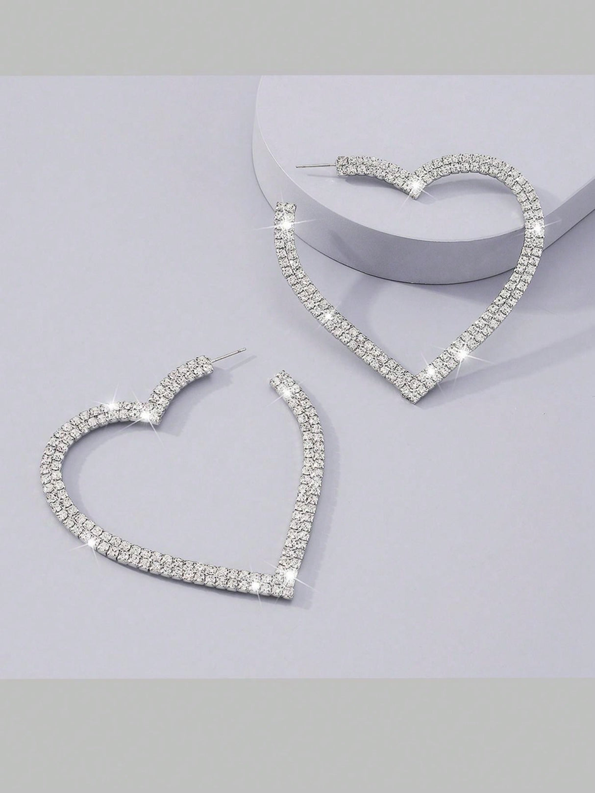 Buy SHEIN 2pcs Copper Material Luxury Heart Shaped Earrings For Valentine's Day in Pakistan