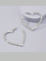 Buy SHEIN 2pcs Copper Material Luxury Heart Shaped Earrings For Valentine's Day in Pakistan