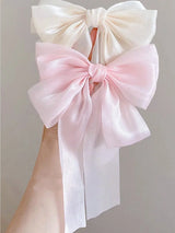 Buy SHEIN 2pcs Women's Super Fairy Mesh Ruffle Bow Hair Clips, Back Head High-Grade Hair Accessories, Sweet Romantic Design And Unique Style, Suitable For Daily Use Cute in Pakistan