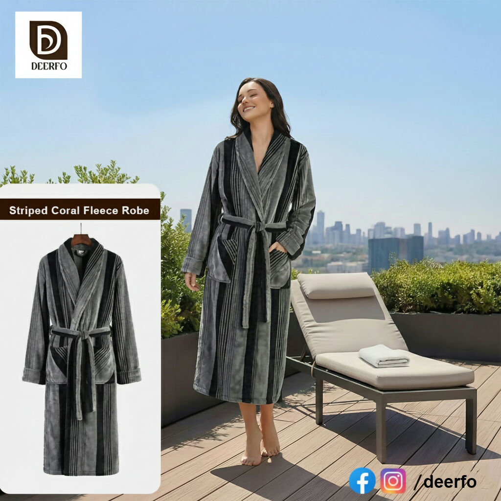 Unisex Coral Fleece Bathrobe | Women Beauty | Bath & Body | Bath Towels | Brand New