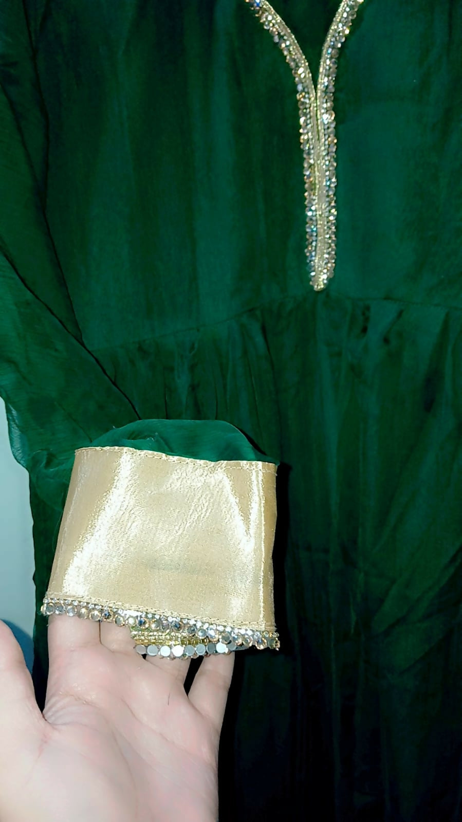 Green Anarkali Frock | Women Frocks & Maxis | Large | Worn Once