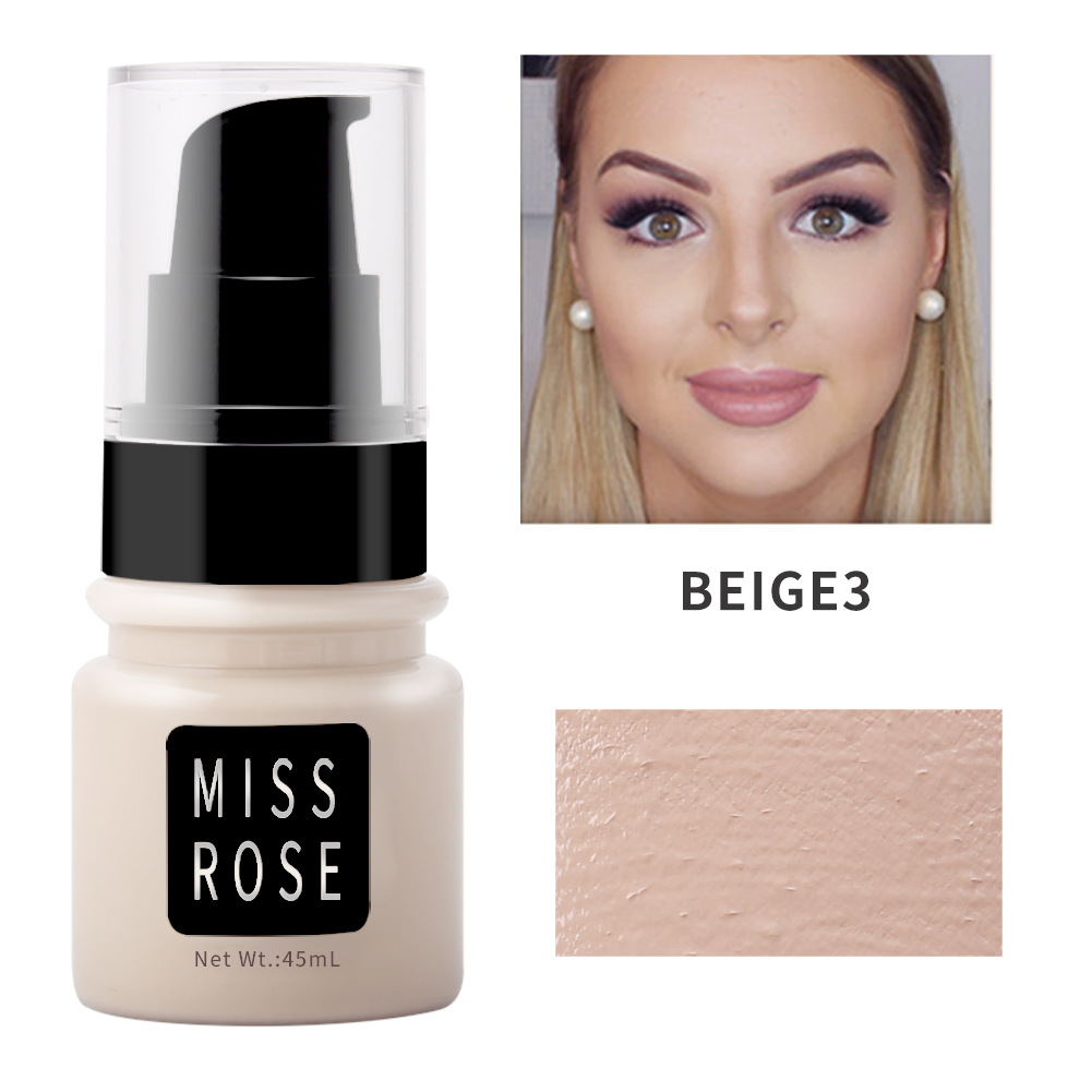 Buy Miss Rose Concealer Liquid Foundation Matte Oil Control Isolation Foundation Cream Moisturizing Sweat Proof And Lasting 45 - Ml in Pakistan