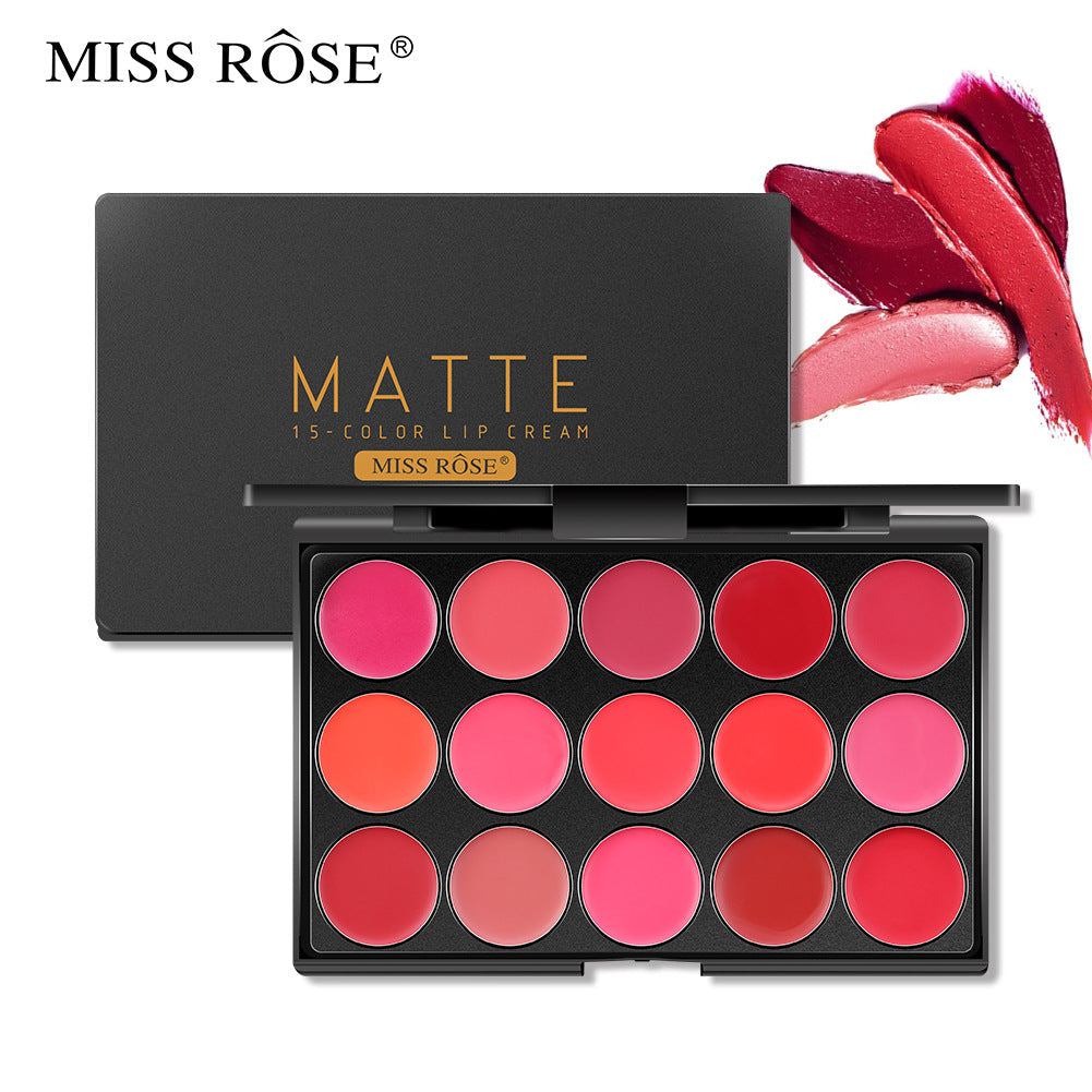 Buy Miss Rose 15 Colors Matte Long Lasting Waterproof Nourishing Lip Cream Palette 20 - Gm in Pakistan