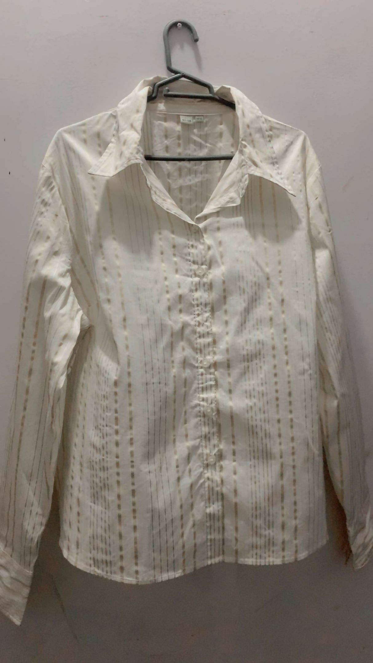 White and Golden Stylish Western Top | Women Tops & Shirts | Large | Preloved