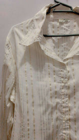 White and Golden Stylish Western Top | Women Tops & Shirts | Large | Preloved