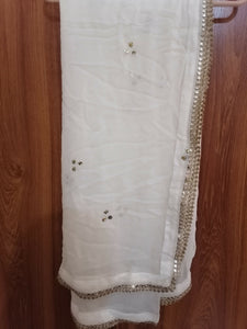 White Chiffon Suit | Women Locally Made Formals | X Large | Preloved